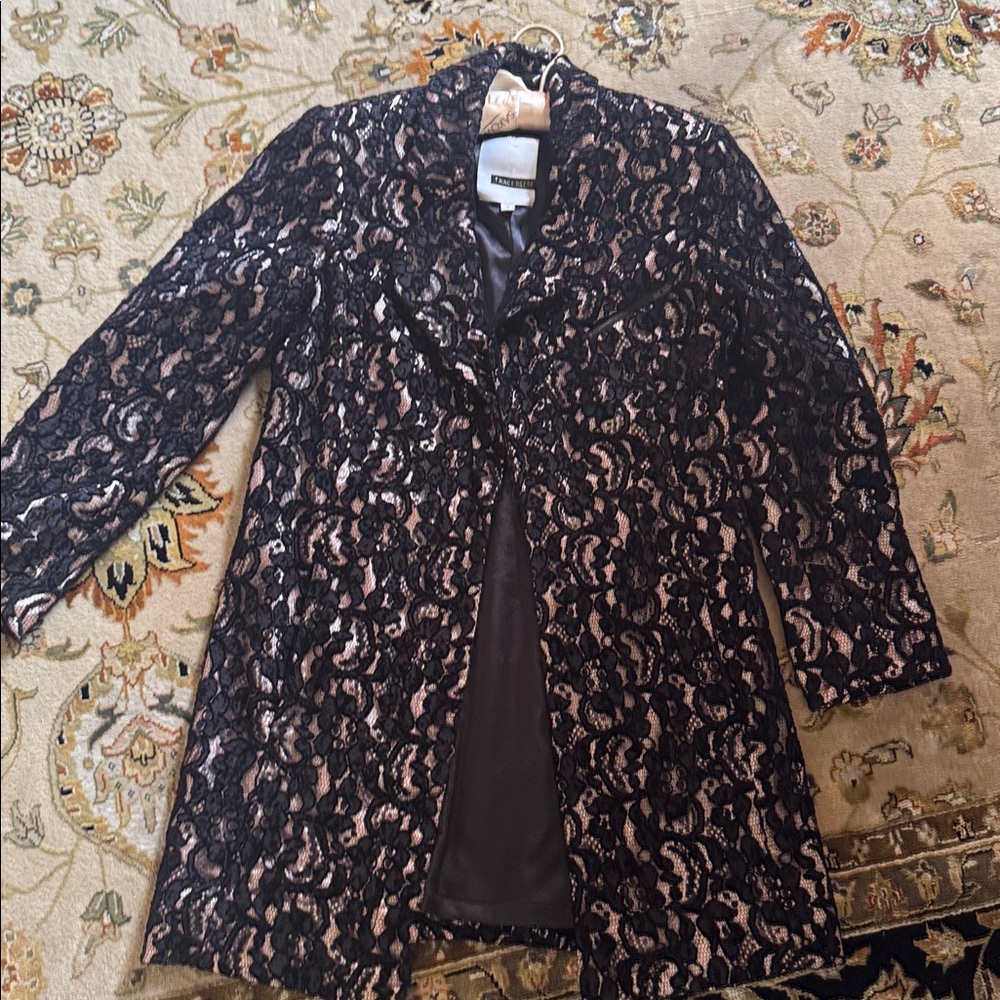 Tracy Reese Black Lace over Satin Cocktail - Black Tie Jacket